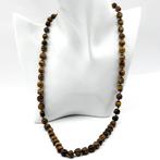 Zilver, 300 ct Natuurlijke Tijgeroog Kralen - Halsketting -