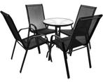 Tuinstoelen 4 stuks | Zwart Staal | Scherpe Prijs, Tuin en Terras, Ophalen of Verzenden, Nieuw, Metaal, Stapelbaar