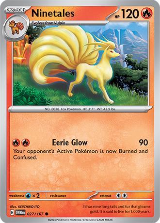 Ninetales 027/167 reverse holo Twilight Masquerade, Hobby en Vrije tijd, Verzamelkaartspellen | Pokémon, Losse kaart, Nieuw, Foil