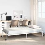 vidaXL Bedframe zonder matras opvouwbaar 75x190 cm staal wit, Huis en Inrichting, Verzenden, Nieuw, Wit, Metaal