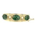 Gouden vintage bangle met jade en parel 14 kt, Ophalen of Verzenden, Nieuw