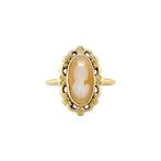 Gouden vintage ring met camee 14 krt, Sieraden, Tassen en Uiterlijk, Ringen, Ophalen of Verzenden, Nieuw