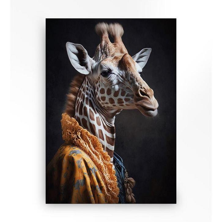 *WOONWINKEL* Urban Cotton Giraffe Wandkleed In Frame L 145x1, Huis en Inrichting, Woonaccessoires | Overige, Nieuw, Verzenden