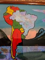 Art Deco - Dienblad - Hout - Glas, Antiek en Kunst