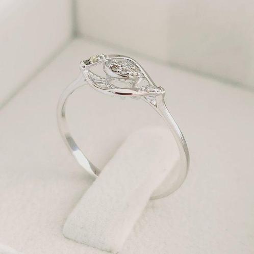 Zonder Minimumprijs - Ring - 14 karaat Witgoud - 0.05ct. tw., Sieraden, Tassen en Uiterlijk, Ringen