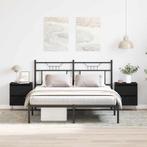 vidaXL Nachtkastje 2 pcs Zwart eiken 40 x 35 x 50 cm Bewerkt, Minder dan 45 cm, Verzenden, Nieuw, Minder dan 55 cm