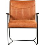 Cognac leren industriële fauteuil Right - Vintage Leer, Nieuw, Ophalen of Verzenden, 50 tot 75 cm, Industrieel, Modern, Retro
