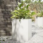 vidaXL Plantenbak zeshoek 46x40x45 cm staal wit, Verzenden, Nieuw, Metaal