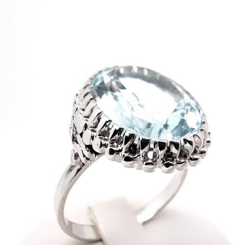 Ring - 18 karaat Witgoud Aquamarijn, Sieraden, Tassen en Uiterlijk, Ringen