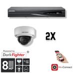 Hikvision Set 2x Dome 8MP + Recorder & Bekabeling, Nieuw, Ophalen of Verzenden