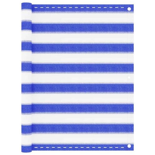 vidaXL Balkonscherm 90x400 cm HDPE blauw en wit, Tuin en Terras, Zonneschermen, Nieuw, Verzenden