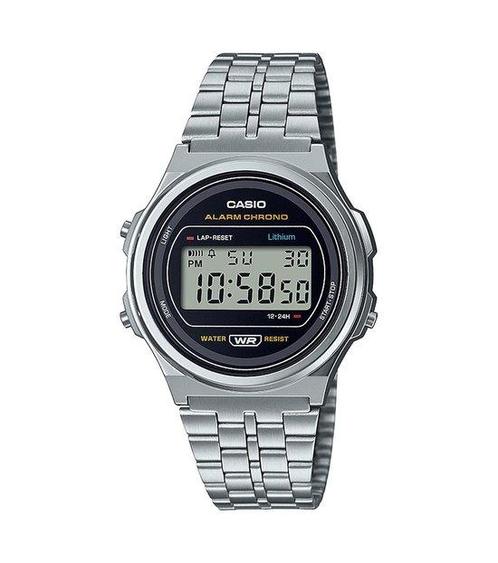 Casio Vintage Iconic A171WE-1AEF Unisex Horloge 37 mm - Zilv, Sieraden, Tassen en Uiterlijk, Uiterlijk | Lichaamsverzorging, Nieuw