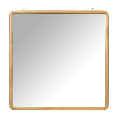Spiegel Lindt - vierkant - bruin - 60x60 cm, Huis en Inrichting, Woonaccessoires | Spiegels, Verzenden