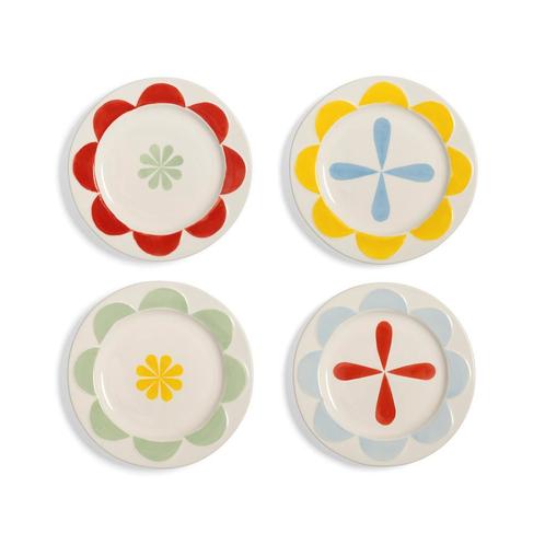 Folk gebaksbordjes set van 4 – Klevering Amsterdam, Huis en Inrichting, Keuken | Servies, Bord(en), Nieuw, Porselein, Overige stijlen