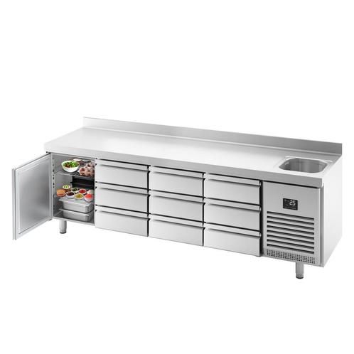 GGM Gastro | Koelwerkbank Premium PLUS - 2452x700mm - met 1, Zakelijke goederen, Horeca | Meubilair en Inrichting, Verzenden