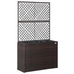 Casaria Polyrattan Plantenbak met Trellis Bruin