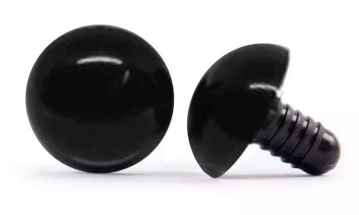 Veiligheidsoogjes zwart 15 mm (per stuk) - Kunststof ogen, Hobby en Vrije tijd, Breien en Haken, Ophalen of Verzenden