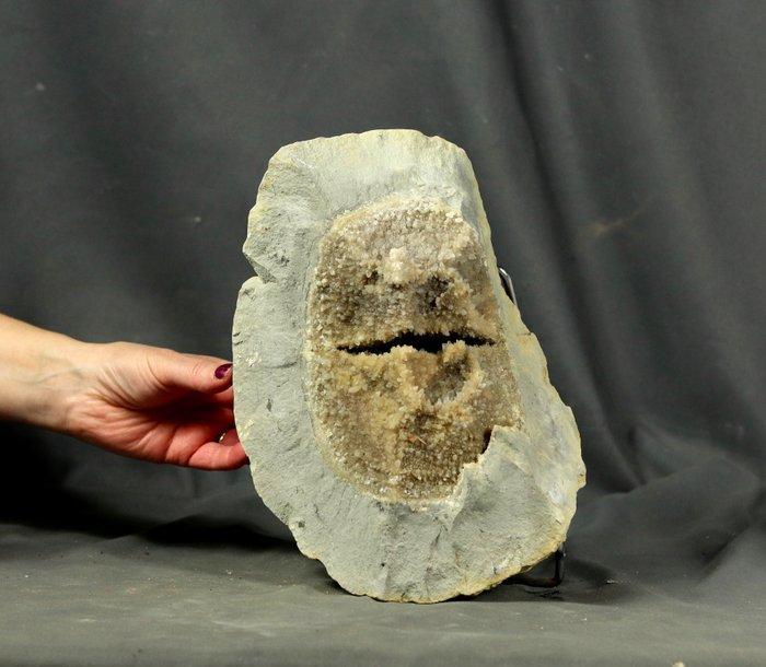 calciet Septaria - Hoogte: 28 cm - Breedte: 17 cm- 6.7 kg, Verzamelen, Mineralen en Fossielen