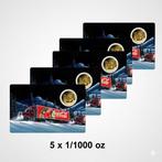 Tsjaad. 3000 Francs Lot 5 x 1/1000 oz 999 Fine Gold