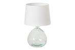 Tafellamp CLASSIC 40cm wit Lampenkap recycled glass - 44494, Ophalen of Verzenden, Nieuw