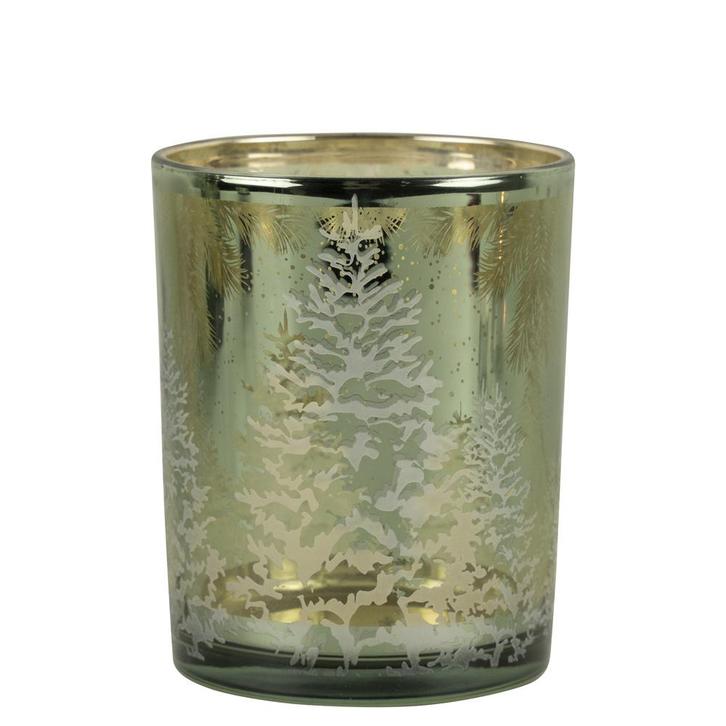 Theelichthouder dennenboom groen middel 12cm, Huis en Inrichting, Woonaccessoires | Overige, Verzenden