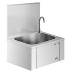 GGM Gastro | Handwasbak - RVS - met kniebediening (koud & |, Verzenden, Nieuw in verpakking, RVS Meubilair