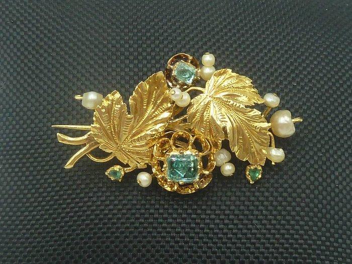 Broche - 18 karaat Geel goud, Sieraden, Tassen en Uiterlijk, Antieke sieraden