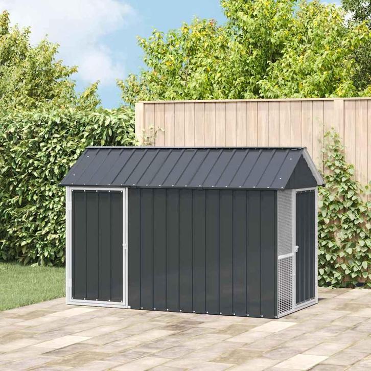 vidaXL Vogelkooi Antraciet 215 x 112 x 141 cm Gegalvaniseerd, Dieren en Toebehoren, Overige Dieren-accessoires, Nieuw, Verzenden