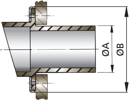VETUS Uitlaat spiegeldoorvoer - rubber - 45 mm, Watersport en Boten, Bootonderdelen, Ophalen of Verzenden