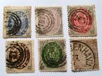 Denemarken 1852/1871 - Kleine verzameling van vroege Deense, Postzegels en Munten, Gestempeld
