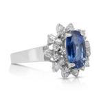 Ring - 14 karaat Witgoud - 2.50ct. tw. Saffier - Diamant, Nieuw