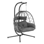 Polyrotan Dubbele Hangstoel Aria - Donkergrijs - Incl. Onder, Tuin en Terras, Tuinstoelen, Verzenden, Nieuw