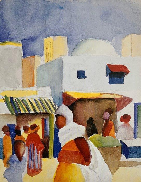 August Macke - Markt in Tunis I - Artprint - 50 x 44 cm - ©, Antiek en Kunst, Kunst | Designobjecten