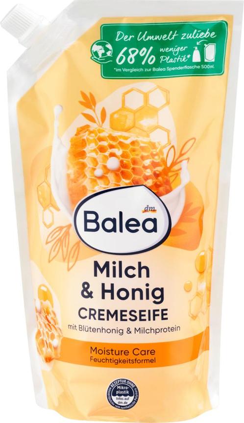 Balea Crème Zeep Melk & Honing navulverpakking, 500ml, Sieraden, Tassen en Uiterlijk, Uiterlijk | Lichaamsverzorging, Verzenden