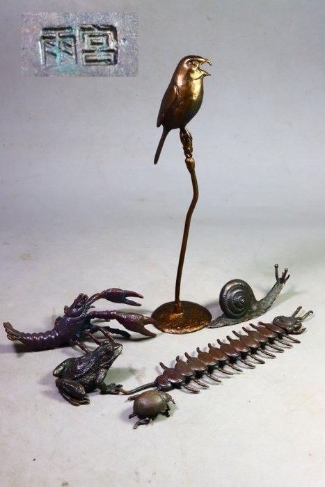 Brons - Marked  Amemiya - (6) Exquise sculpturen van, Antiek en Kunst, Antiek | Overige Antiek