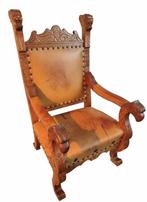 Fauteuil - Beuken, Walnoot - Monumentale kasteelstoel