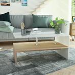 vidaXL Salontafel 90x59x42 cm bewerkt hout eikenkleurig en, 50 tot 100 cm, Verzenden, Nieuw, 50 tot 100 cm