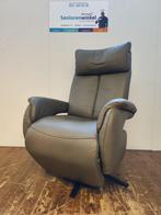 Meubelzorg Zonza Sta- Op en relax stoel in groen leder, Minder dan 75 cm, Leer, Ophalen of Verzenden, Zo goed als nieuw