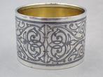 Servetring - zilveren - .900 zilver - Niello versierd, Antiek en Kunst, Antiek | Goud en Zilver