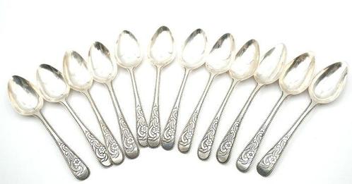19th century - Lepel (12) - .800 zilver - Set van 12, Antiek en Kunst, Antiek | Goud en Zilver