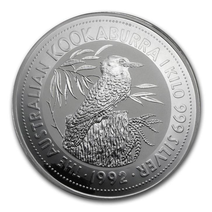 Kookaburra 1 kg 1992, Postzegels en Munten, Munten | Oceanië, Losse munt, Zilver, Verzenden