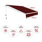 2dekans | Coast 2,5 x 2 m Wijnrode Uitvalscherm met, Tuin en Terras, Ophalen of Verzenden, Zo goed als nieuw