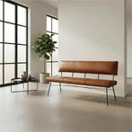 Leren eetkamerbank Solid - Granada Savannah (cognac) -, Ophalen of Verzenden, Nieuw, Bruin, Leer