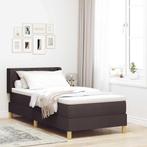 vidaXL Boxspring bed met matras Donkerbruin 90 x 200 cm Hout, Verzenden, Nieuw, Bruin, Stof