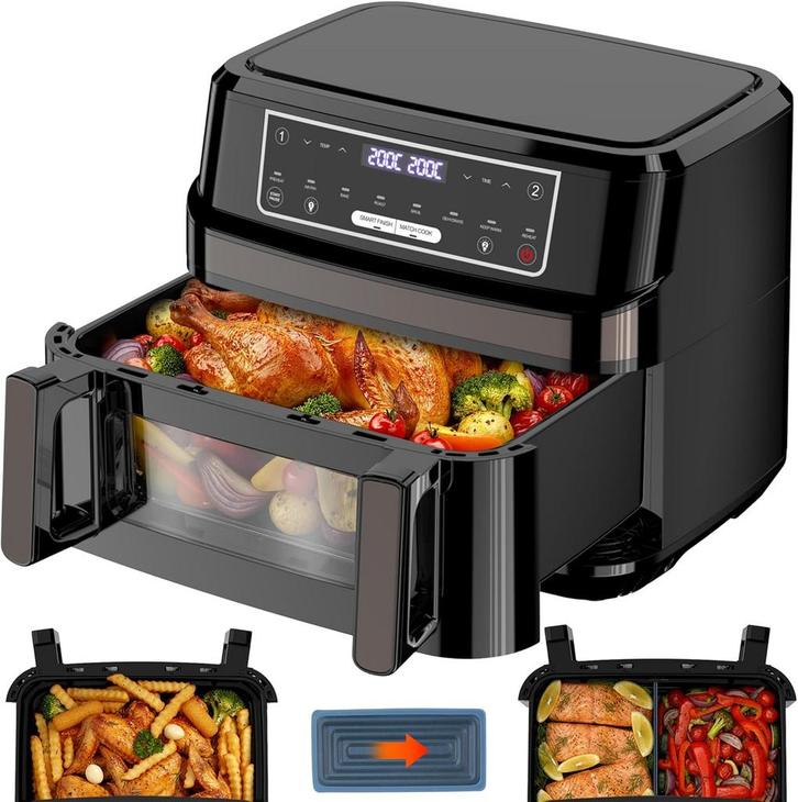 Airfryer XXL - Heteluchtfriteuse - 12L - 2600W - Zwart - EMP, Witgoed en Apparatuur, Airfryers, Zo goed als nieuw, Verzenden