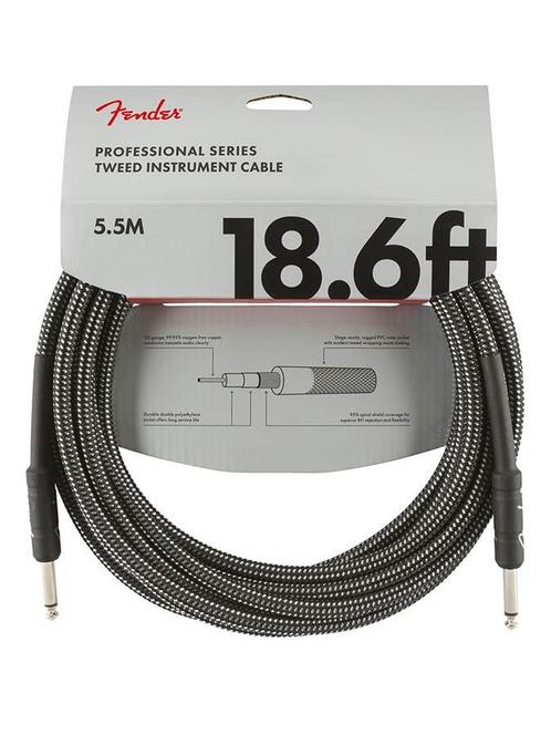 Fender Professional Tweed instrument kabel 5.5m grijs, Muziek en Instrumenten, Instrumenten | Toebehoren, Verzenden