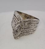 Statement ring - 14 karaat Witgoud - 1.05ct. tw. Diamant