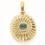 Hanger - 14 karaat Geel goud - 0.88ct. tw. Aquamarijn