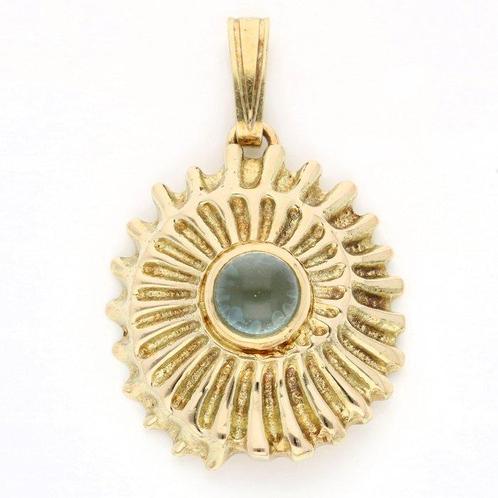 Hanger - 14 karaat Geel goud - 0.88ct. tw. Aquamarijn, Sieraden, Tassen en Uiterlijk, Antieke sieraden