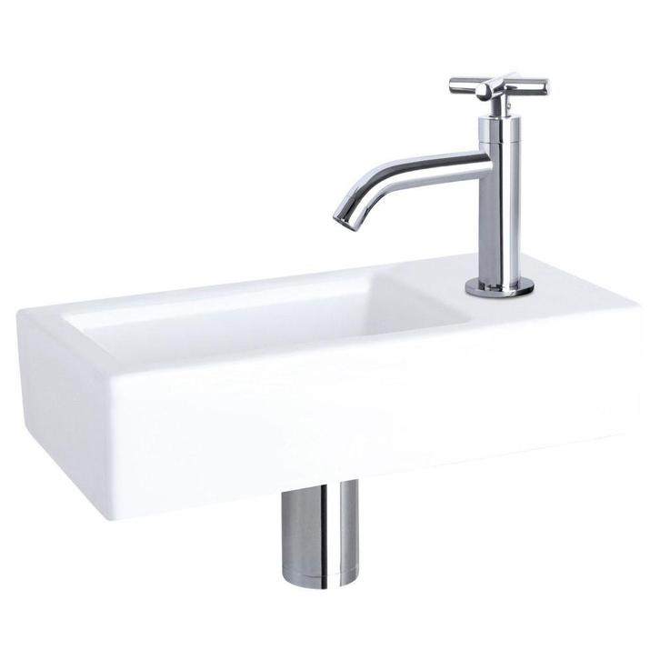 Differnz Ravo fonteinset keramiek - kraan kruis chroom, Doe-het-zelf en Verbouw, Sanitair, Nieuw, Verzenden